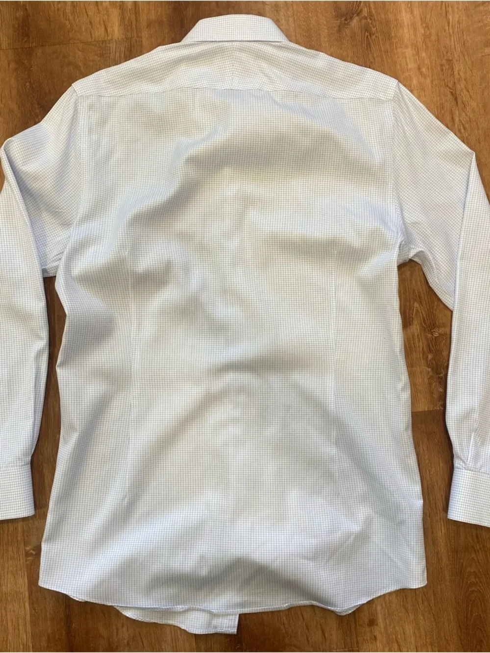 Charles Tyrwhitt Blue and White Micro-Check Dress Shirt Mens 15.5/35 Extra Slim - Picture 8 of 8